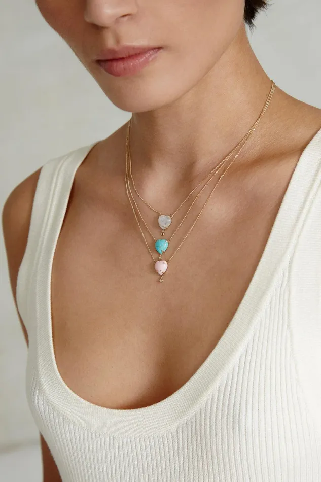14k Heart Necklace Pink Opal Women Chan Luu 14k Fine