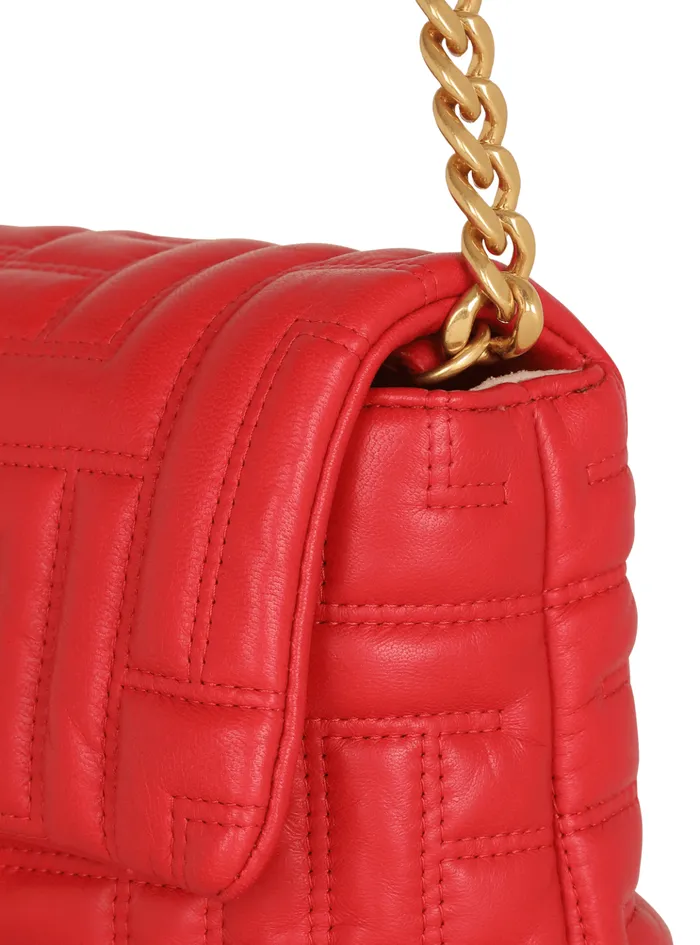 1945 Soft Mini Bag In Quilted Leather Red Women Balmain Crossbody Bags