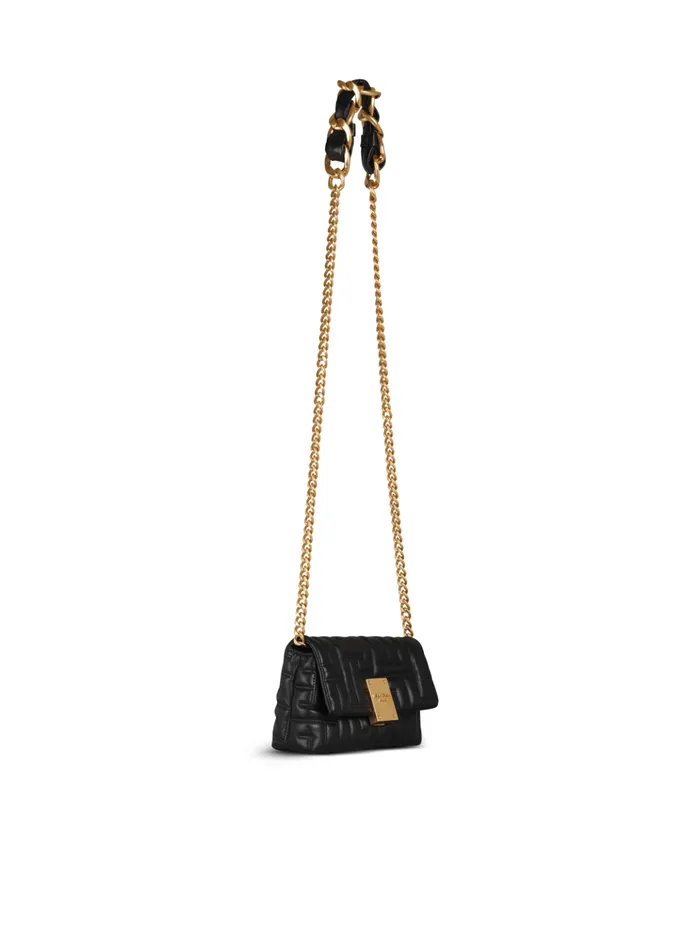 1945 Soft Quilted Leather Mini Bag Black Women Balmain Crossbody Bags