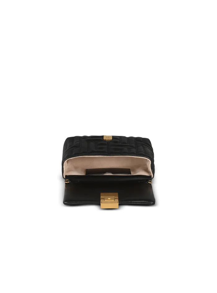 1945 Soft Quilted Leather Mini Bag Black Women Balmain Crossbody Bags