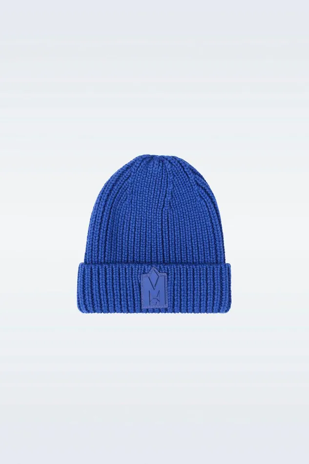 Accessories Kids Mackage JUDEKZ Handknit Toque With Ribbed Cuff For Kids Sapphire