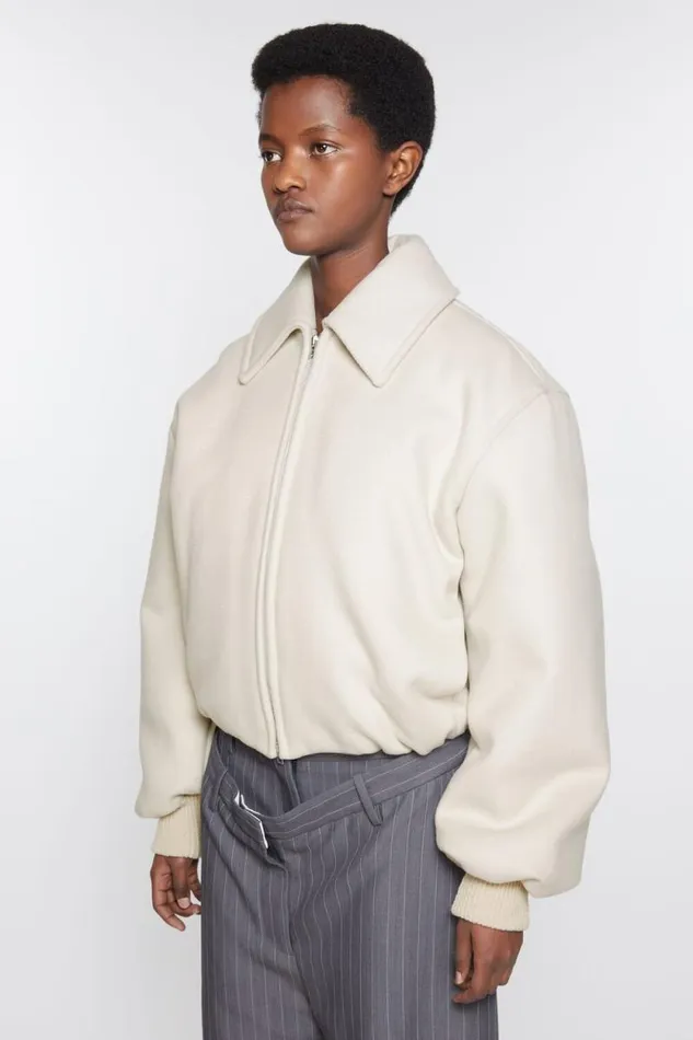 Acne Studios Bomber Jacket Faded Grey Women Outerwear Acne Studios Bomber Jacket Faded Grey Women Outerwear