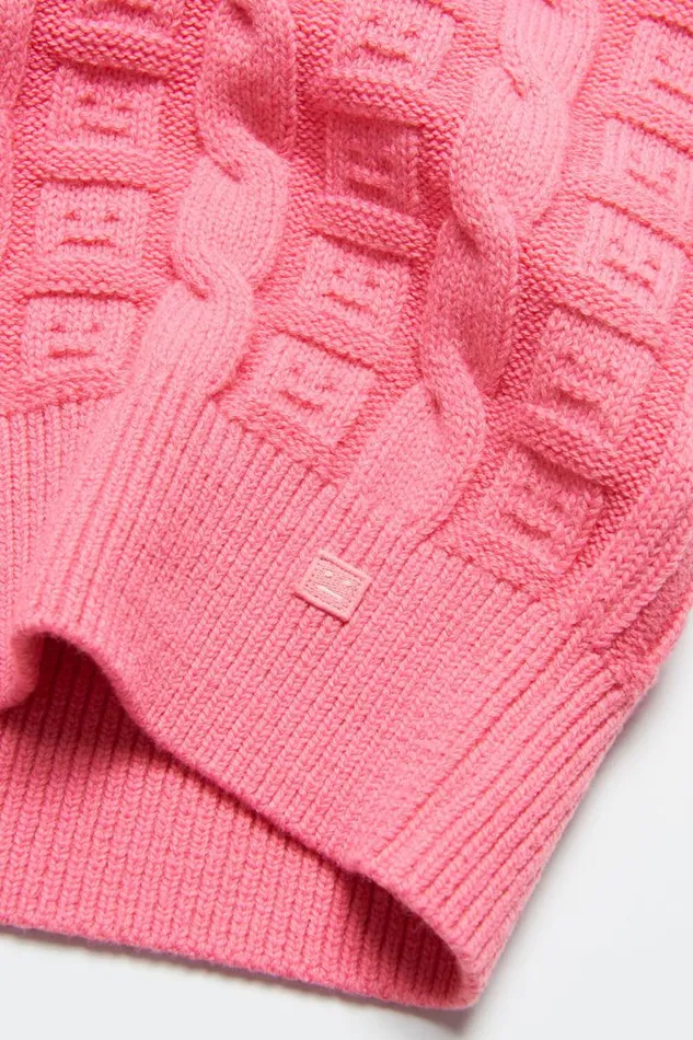Acne Studios Cable Wool Sleeveless Jumper Tango Pink Women Knitwear Acne Studios Cable Wool Sleeveless Jumper Tango Pink Women Knitwear