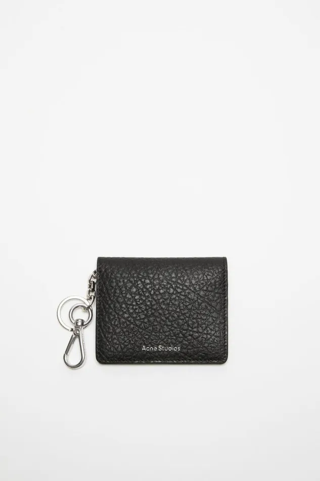 Acne Studios Folded Leather Wallet Black Women Small Leather Goods
