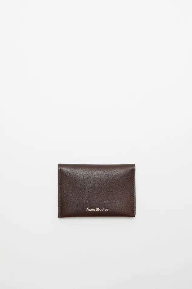 Acne Studios Folded Leather Wallet Dark Brown Men Small Leather Goods