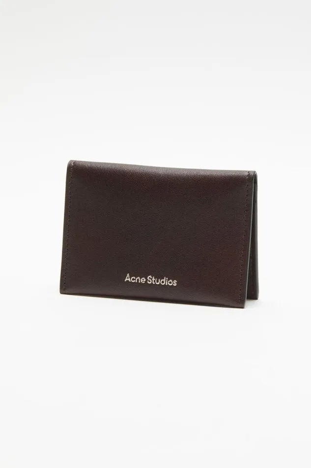 Acne Studios Folded Leather Wallet Dark Brown Men Small Leather Goods Acne Studios Folded Leather Wallet Dark Brown Men Small Leather Goods
