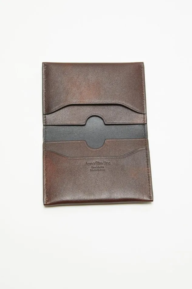 Acne Studios Folded Leather Wallet Dark Brown Men Small Leather Goods Acne Studios Folded Leather Wallet Dark Brown Men Small Leather Goods
