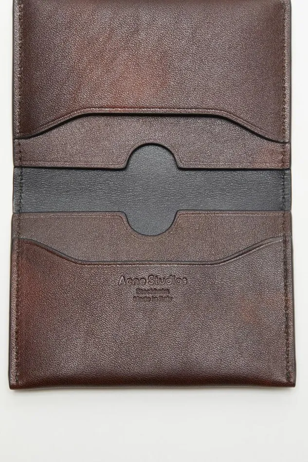 Acne Studios Folded Leather Wallet Dark Brown Men Small Leather Goods Acne Studios Folded Leather Wallet Dark Brown Men Small Leather Goods