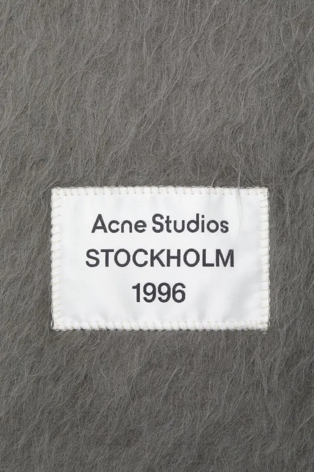 Acne Studios Fringe Alpaca Scarf Grey Men Scarves