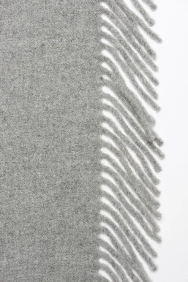 Acne Studios Fringe Wool Scarf Light Grey Melange Men Scarves