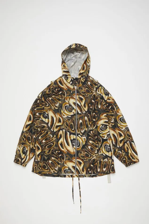 Acne Studios Hooded Logo Jacket Blackgold Men Outerwear Acne Studios Hooded Logo Jacket Blackgold Men Outerwear