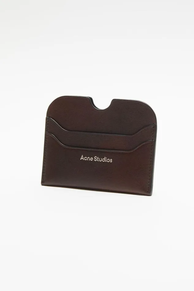 Acne Studios Leather Card Holder Dark Brown Women Small Leather Goods