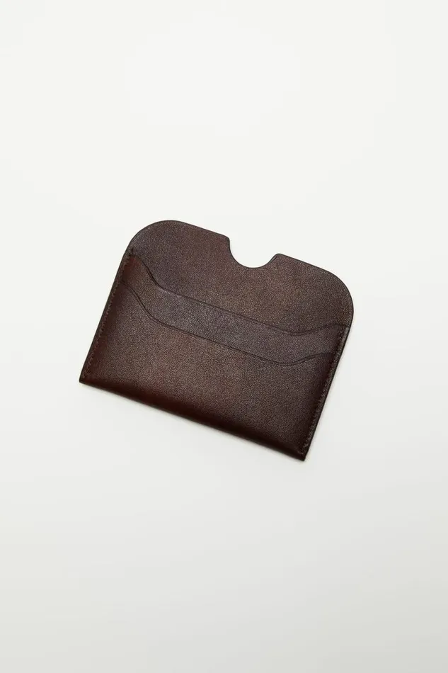 Acne Studios Leather Card Holder Dark Brown Women Small Leather Goods