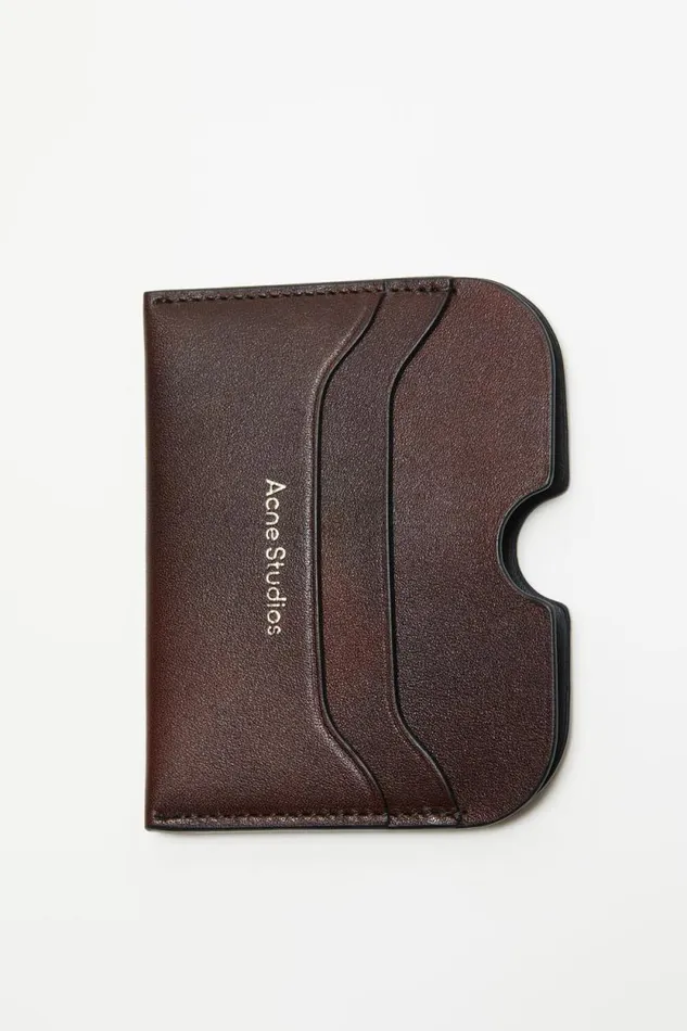 Acne Studios Leather Card Holder Dark Brown Women Small Leather Goods