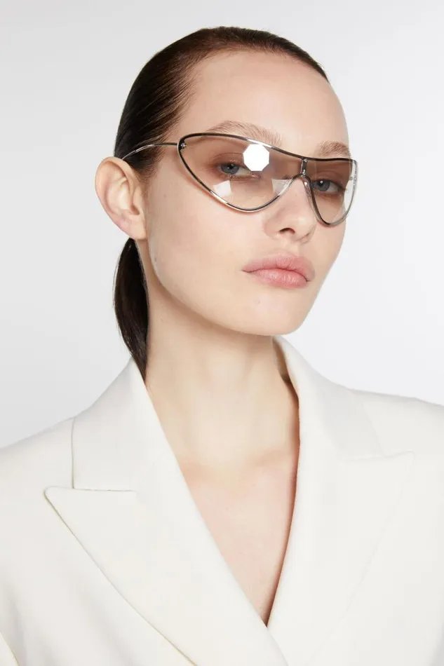 Acne Studios Metal Frame Sunglasses Transparentsilver Women Eyewear