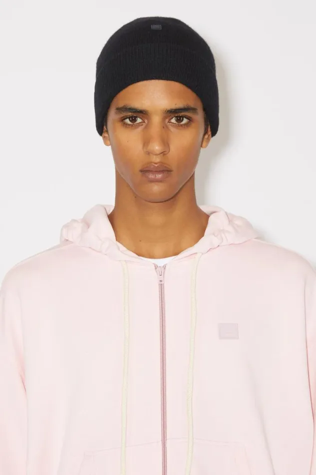 Acne Studios Micro Face Patch Beanie Black Men Hats