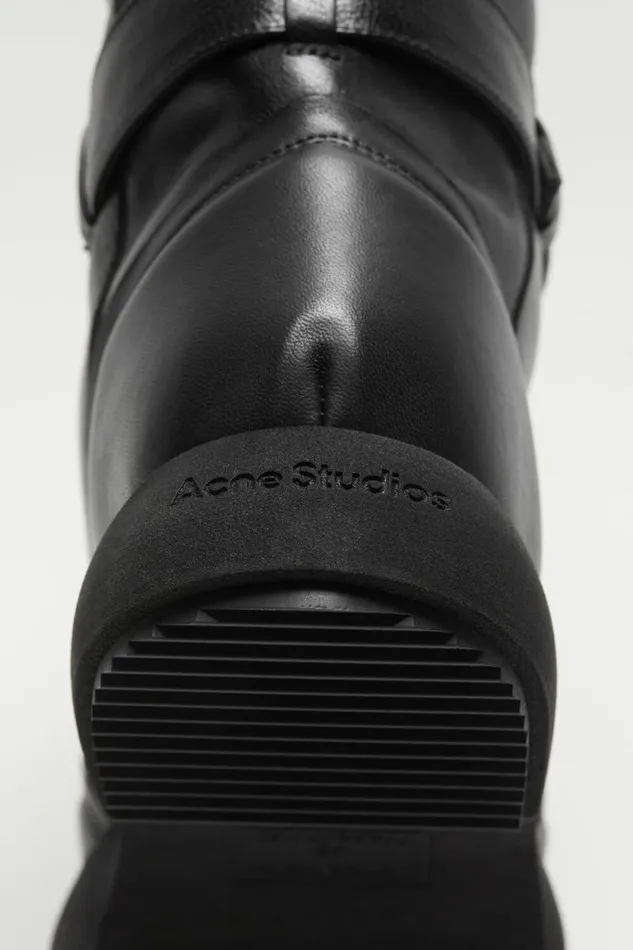 Acne Studios Patchwork Leather Boots Black Women Shoes