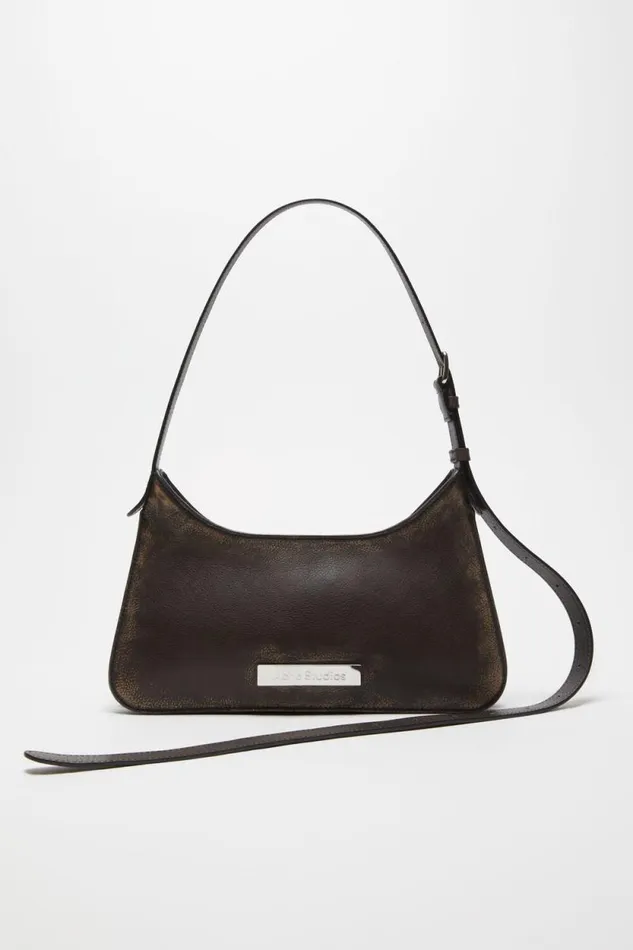 Acne Studios Platt Mini Shoulder Bag Dark Brownbeige Women Bags
