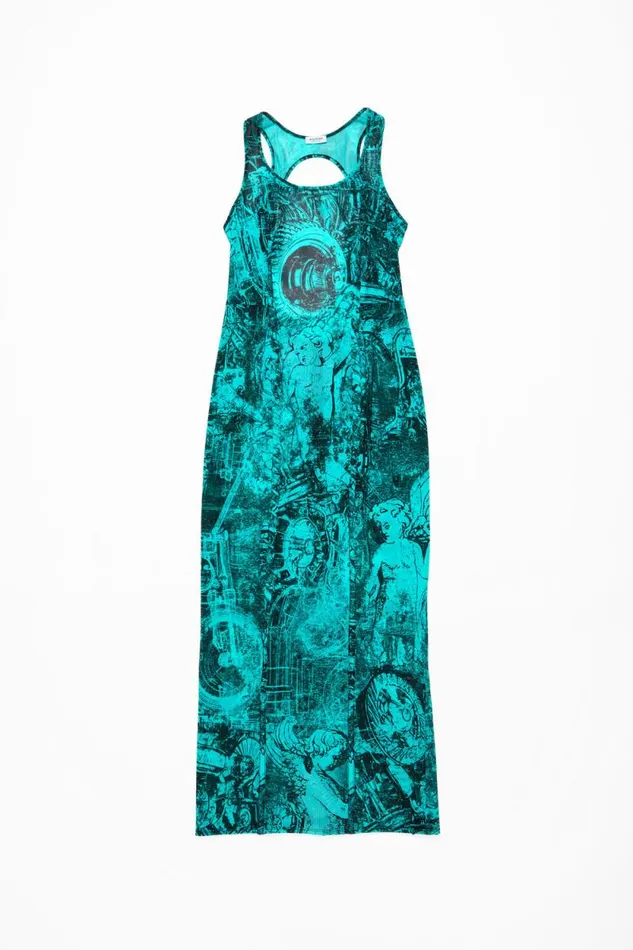 Acne Studios Printed Dress Blue Women Dresses Acne Studios Printed Dress Blue Women Dresses