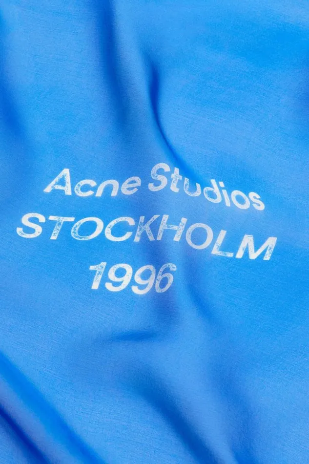 Acne Studios Silk Scarf Electric Blue Women Scarves Acne Studios Silk Scarf Electric Blue Women Scarves