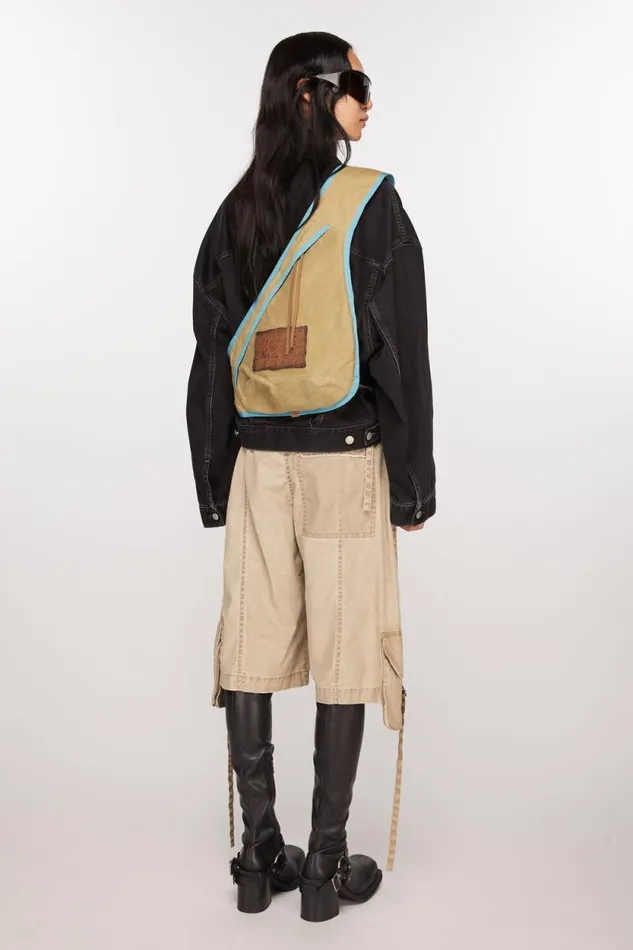 Acne Studios Sling Backpack Beigeblue Men Bags