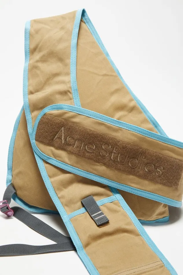 Acne Studios Sling Backpack Beigeblue Men Bags