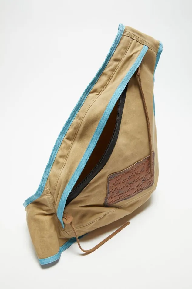 Acne Studios Sling Backpack Beigeblue Men Bags