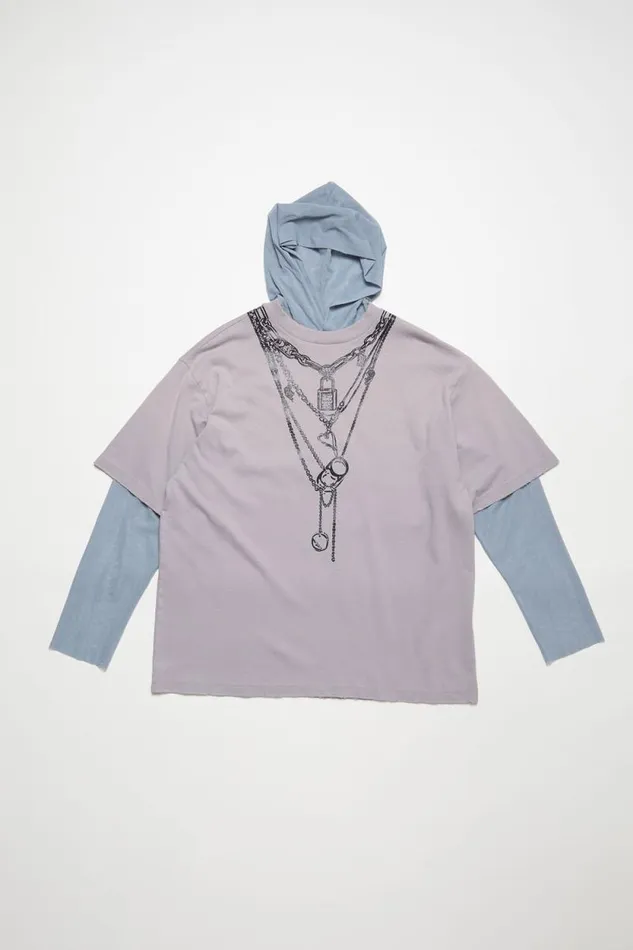 Acne Studios Tshirt Layered Mesh Warm Grey Men Tshirts Acne Studios Tshirt Layered Mesh Warm Grey Men Tshirts