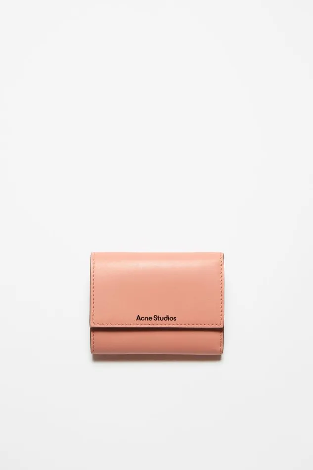 Acne Studios Trifold Leather Wallet Salmon Pink Men Small Leather Goods