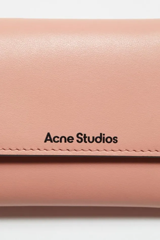 Acne Studios Trifold Leather Wallet Salmon Pink Men Small Leather Goods