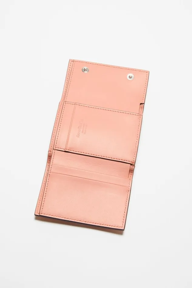 Acne Studios Trifold Leather Wallet Salmon Pink Men Small Leather Goods