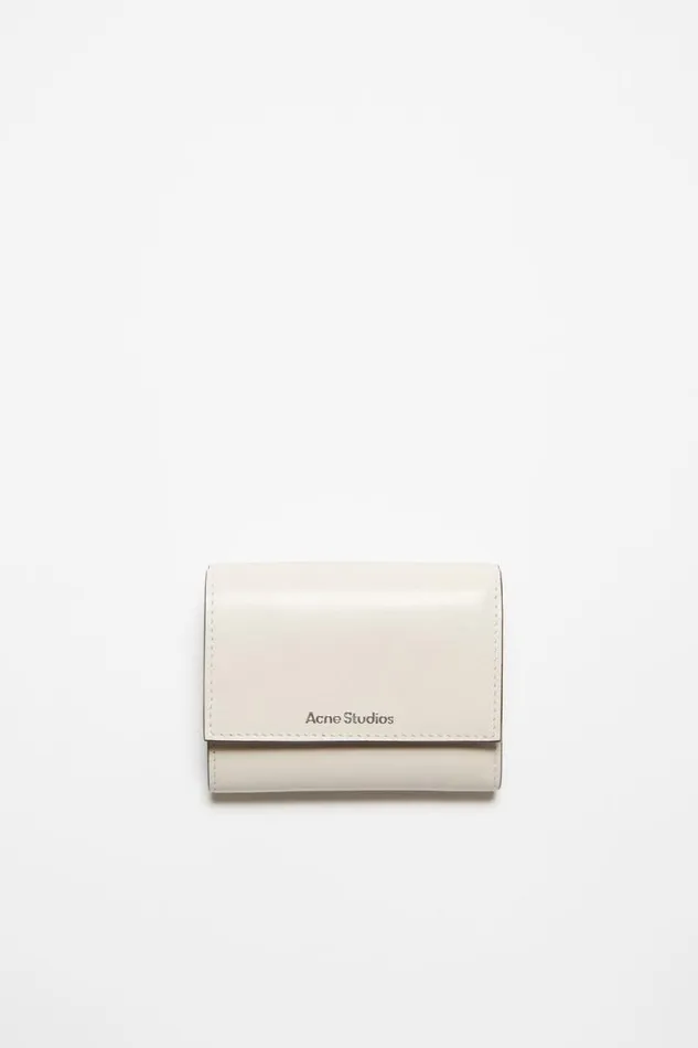 Acne Studios Trifold Leather Wallet Whiteblack Men Small Leather Goods