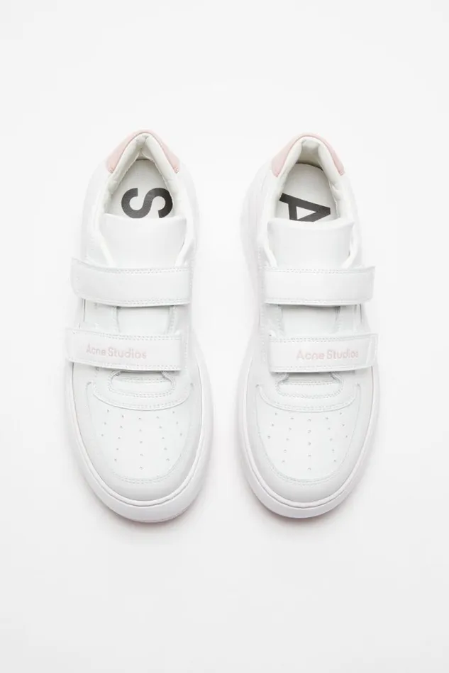 Acne Studios Velcro Strap Platform Sneakers Optic Whitepink Women Face Collection Acne Studios Velcro Strap Platform Sneakers Optic Whitepink Women Face Collection