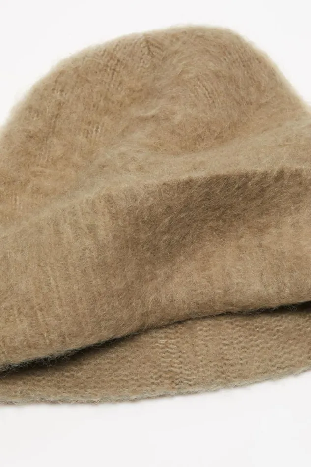 Acne Studios Wool Mohair Beanie Dark Beige Men Hats Acne Studios Wool Mohair Beanie Dark Beige Men Hats