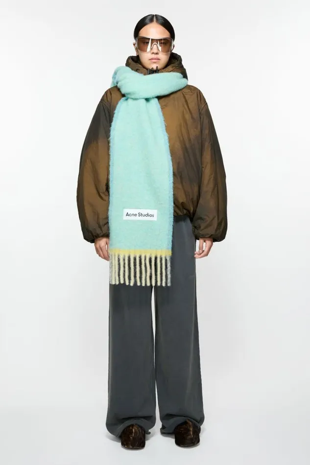 Acne Studios Wool Mohair Scarf 8211 Narrow Light Blue Men Scarves Acne Studios Wool Mohair Scarf 8211 Narrow Light Blue Men Scarves