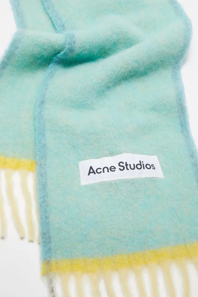 Acne Studios Wool Mohair Scarf 8211 Narrow Light Blue Men Scarves Acne Studios Wool Mohair Scarf 8211 Narrow Light Blue Men Scarves