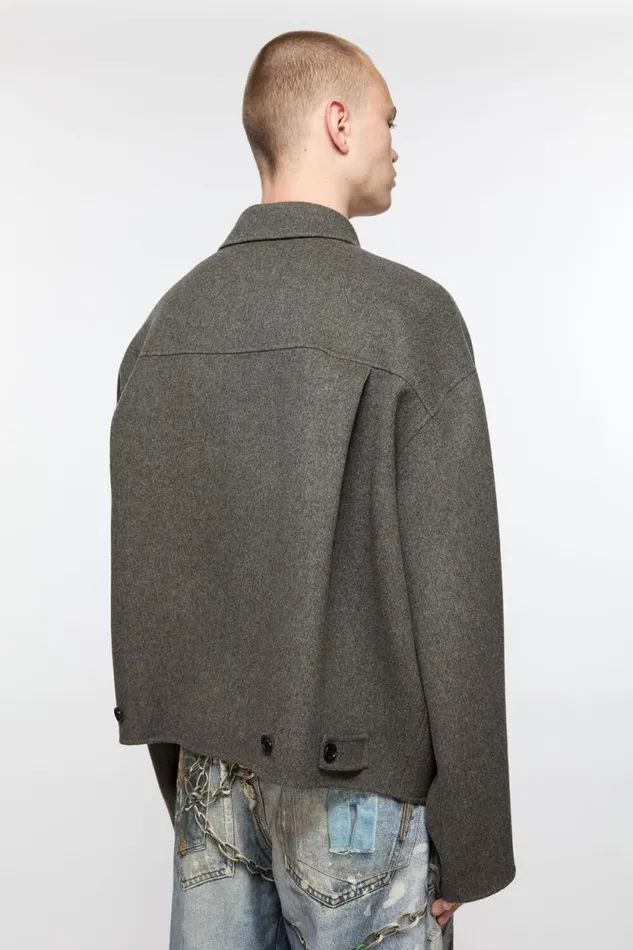 Acne Studios Wool Zipper Jacket Graphite Grey Men Outerwear