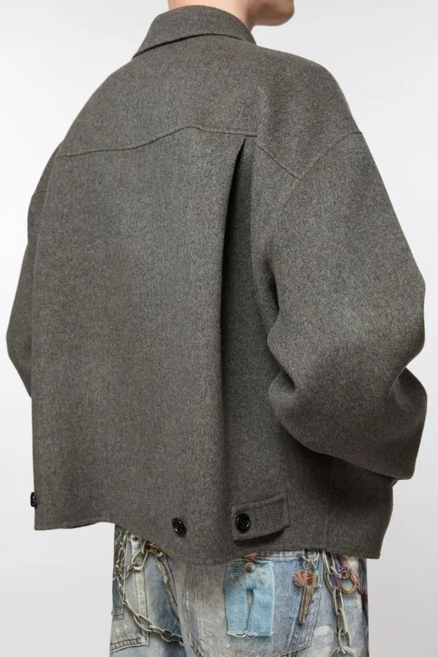 Acne Studios Wool Zipper Jacket Graphite Grey Men Outerwear