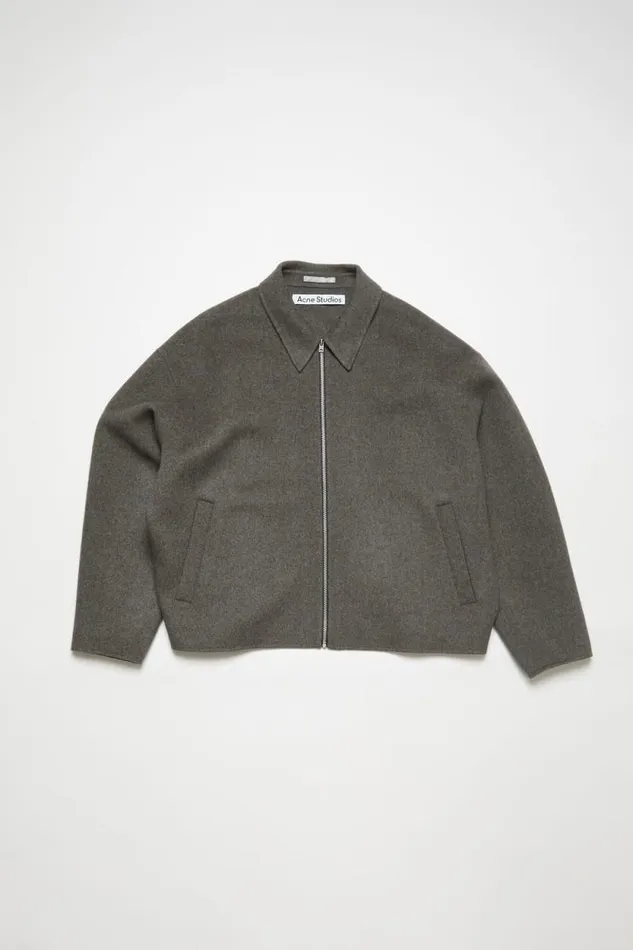 Acne Studios Wool Zipper Jacket Graphite Grey Men Outerwear