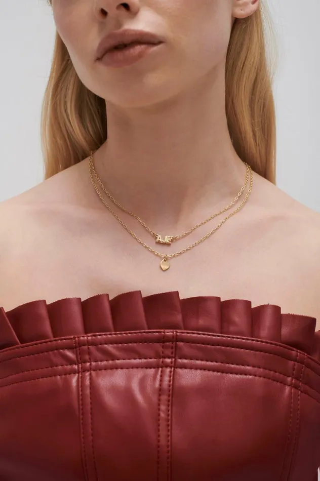 Aje Logo Double Strand Necklace Gold Women Aje Jewelry