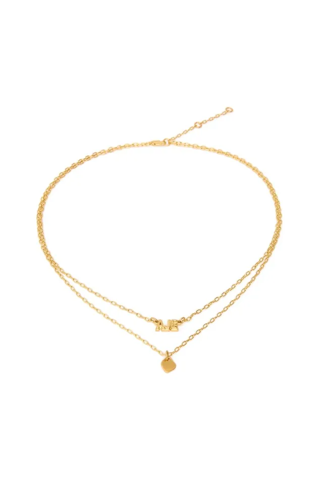 Aje Logo Double Strand Necklace Gold Women Aje Jewelry