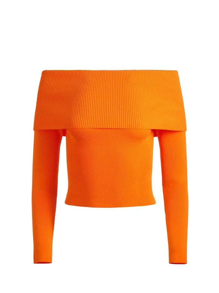 Alice Olivia DOLAN FOLDOVER LONG SLEEVE PULLOVER Bright Ruby Women Tops