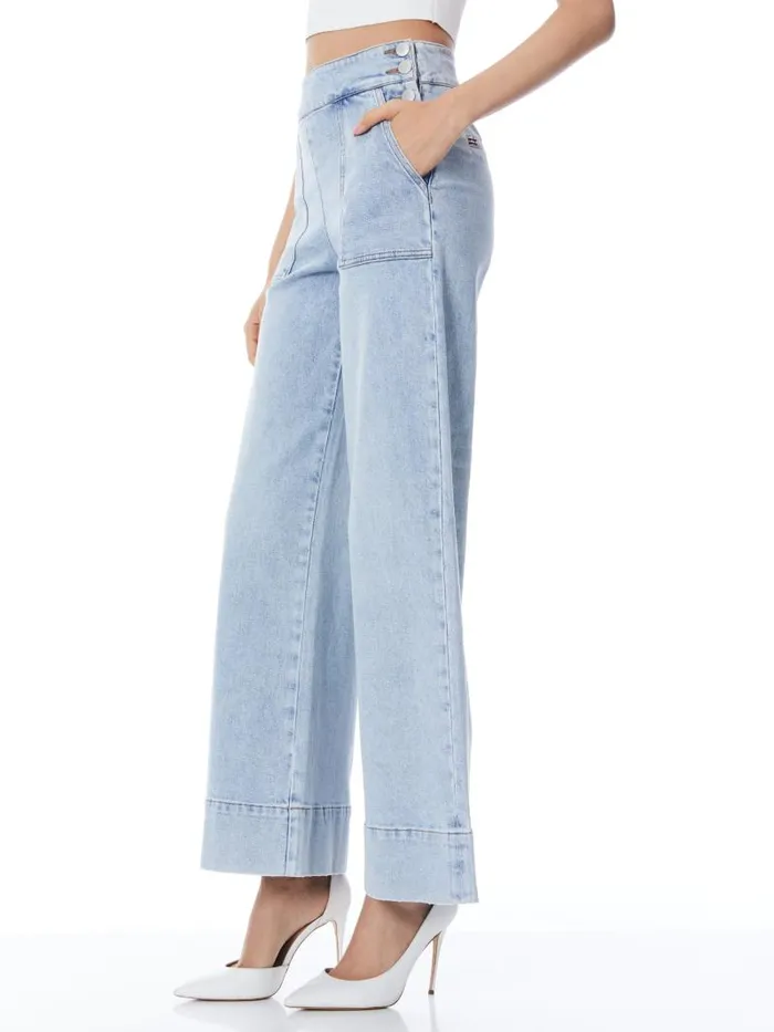 Alice Olivia DONALD HIGH WAISTED JEAN Rockstar Blue Women Jeans