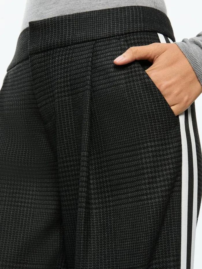 Alice Olivia ERIC MID RISE PANT WITH RACING STRIPE Charcoal Grey Melange Women Pants