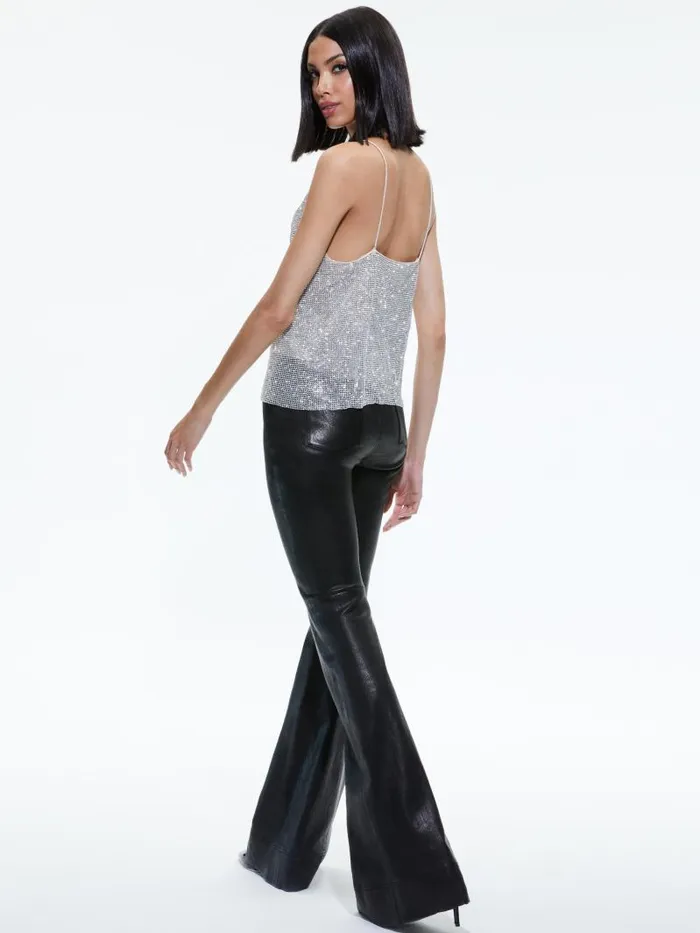 Alice Olivia HARMON CRYSTAL CHAINMAIL SLIP TANK Perfect Rubychainmail Women Tops