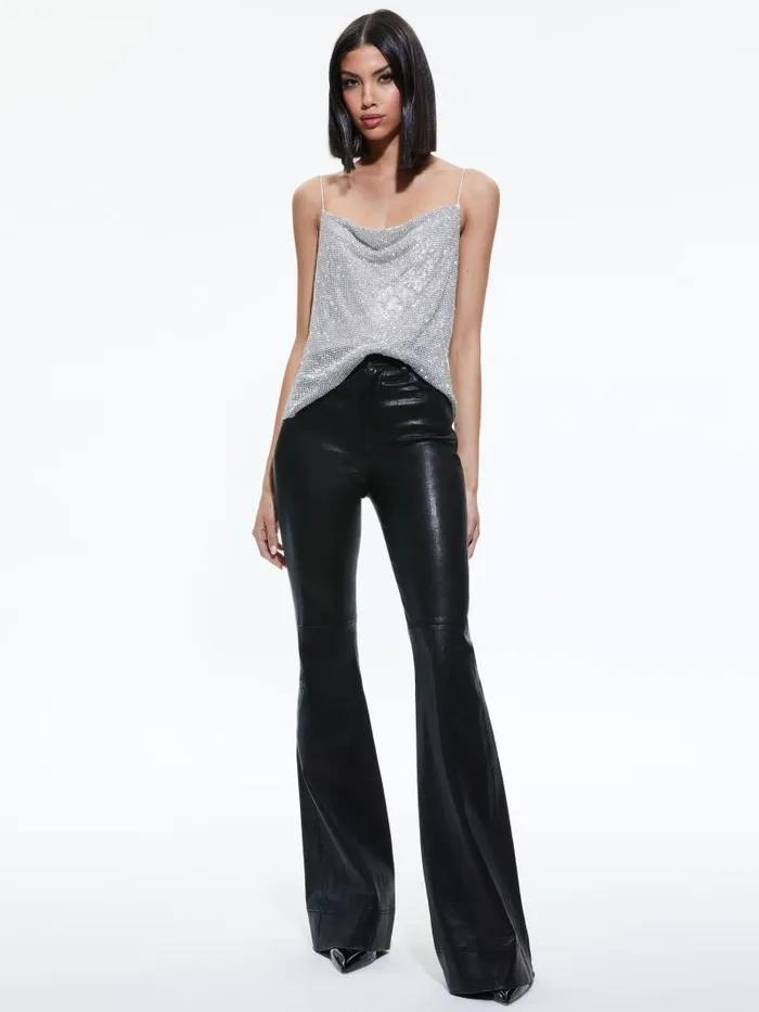 Alice Olivia HARMON CRYSTAL CHAINMAIL SLIP TANK Perfect Rubychainmail Women Tops