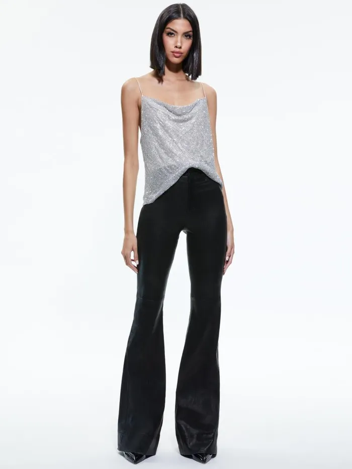 Alice Olivia HARMON CRYSTAL CHAINMAIL SLIP TANK Perfect Rubychainmail Women Tops