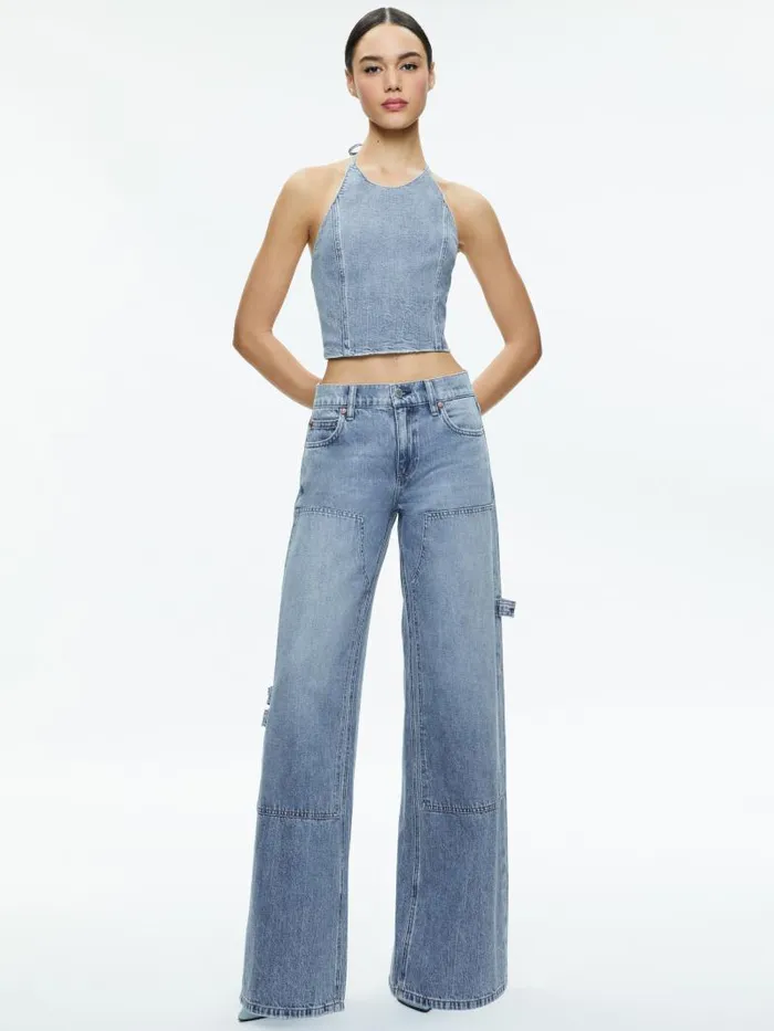 Alice Olivia PAINTER JEAN Georgia Vintage Blue Women Jeans
