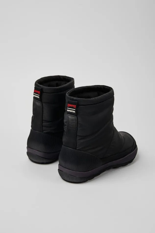 Ankle Boots Women Camper Peu Pista GORETEX Black Textile And Leather Boots