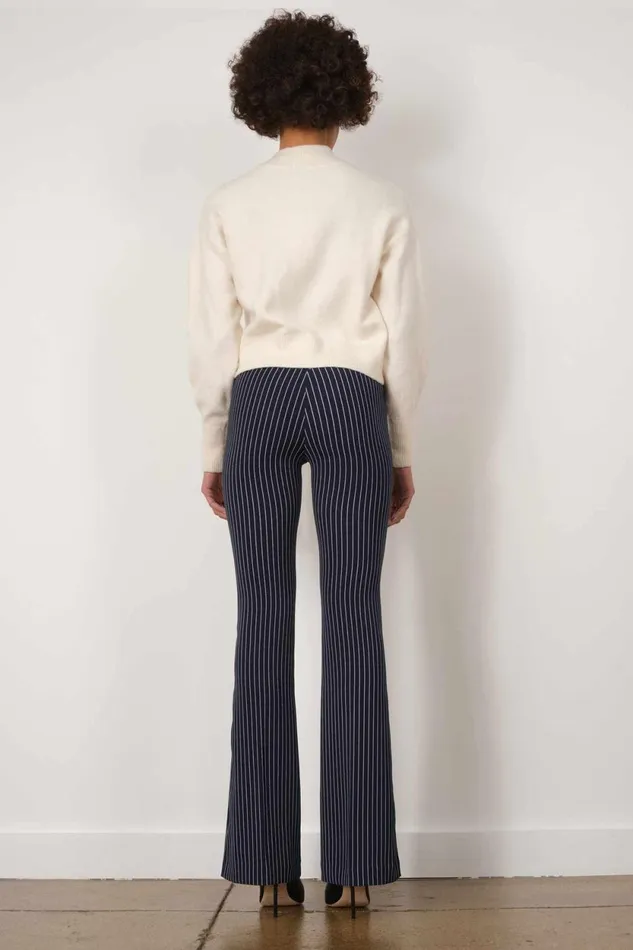 Avenue Montaigne BELLINI Crepe Stripes Navy Women Pants Avenue Montaigne BELLINI Crepe Stripes Navy Women Pants